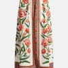 Ainika Delicate Floral Cotton Midi Skirt in White and Orange