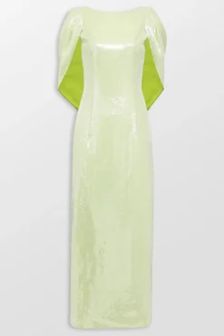 Alba Cape-Effect Sequined Crepe Midi Dress
