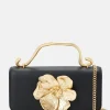 Alessia Floral Clutch Bag in Black and Gold