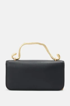 Alessia Floral Clutch Bag in Black and Gold