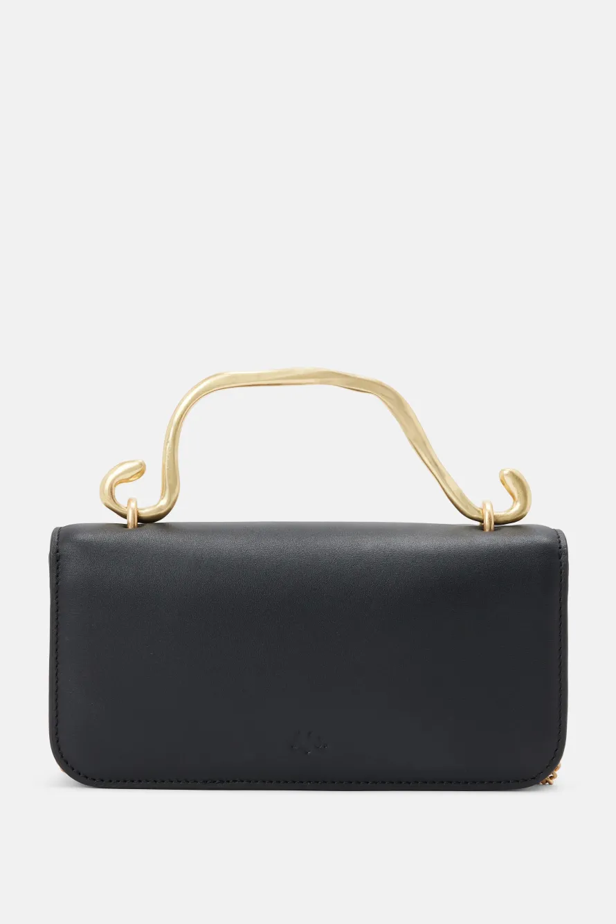 Alessia Floral Clutch Bag in Black and Gold