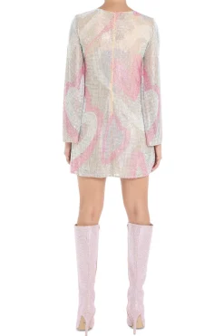 A-Line Crystal Hearts Mini Dress