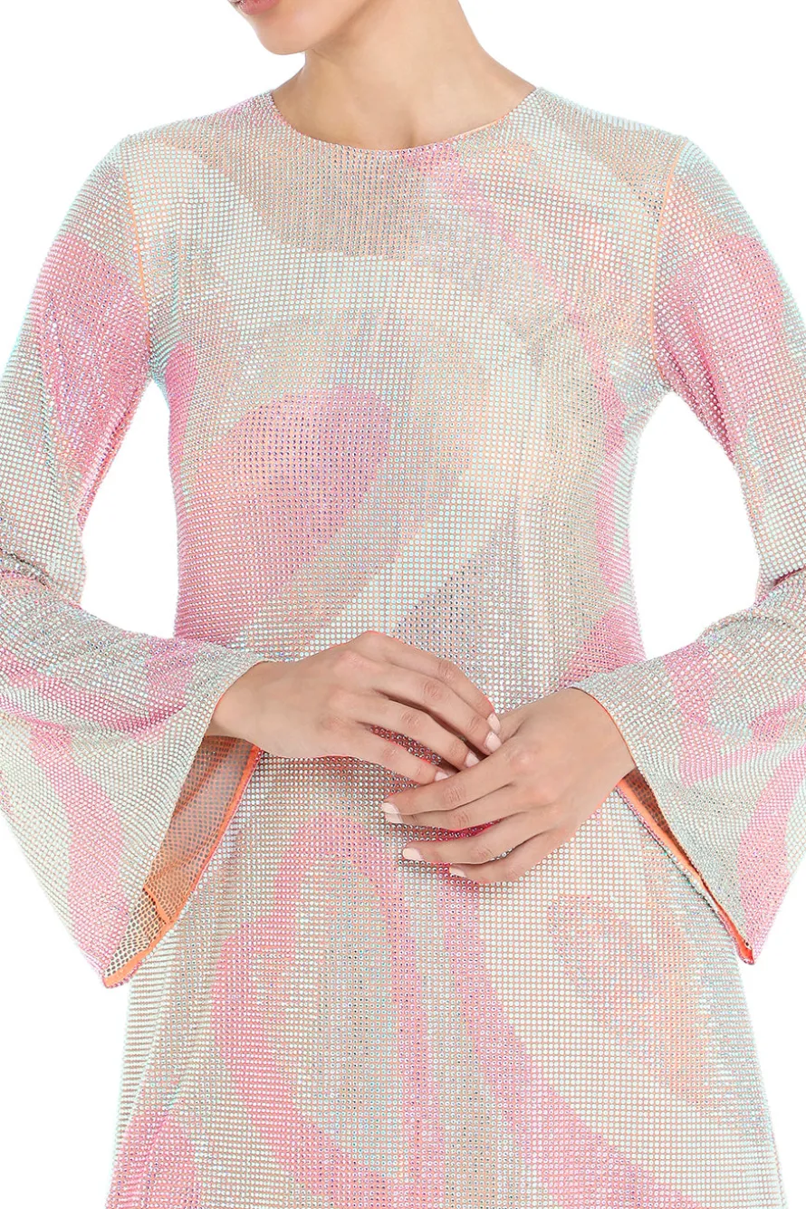 A-Line Crystal Hearts Mini Dress