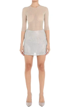 A-Line Crystal Mini Skirt