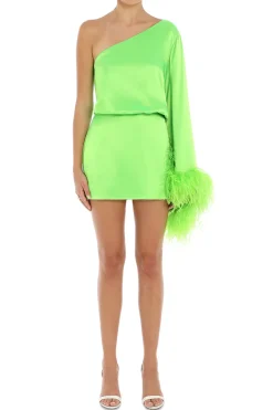 Allegra Feather Trim Mini Dress