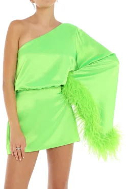 Allegra Feather Trim Mini Dress
