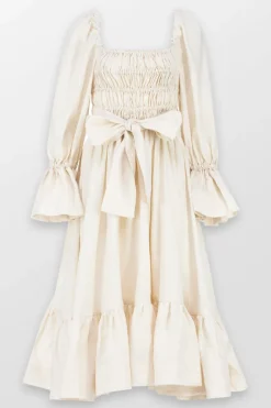 Amelia Off Shoulder Bow Midi Dress