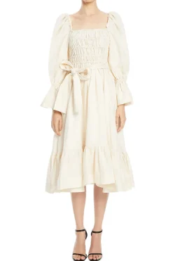 Amelia Off Shoulder Bow Midi Dress