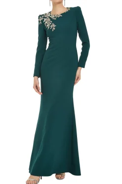 Angel Eyes Embellished Evening Gown