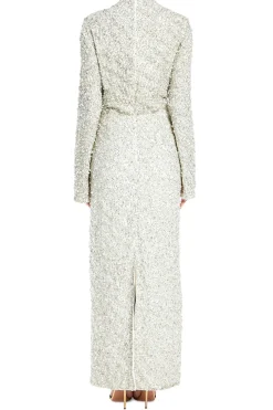 Asha V Neck Long Sleeve Evening Maxi Dress