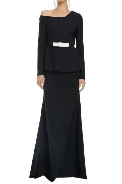 Asymmetrical Peplum Mermaid Flounce Evening Gown