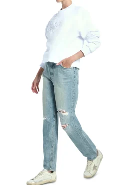 Beads Heart Embroidery Sweatshirt