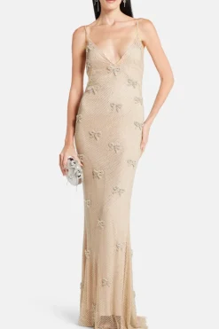Berisa Bow Embellished Evening Dress