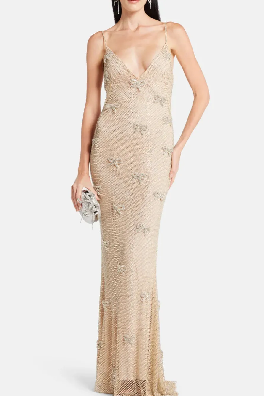 Berisa Bow Embellished Evening Dress