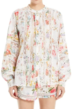 Blouson Sleeve Floral Blouse
