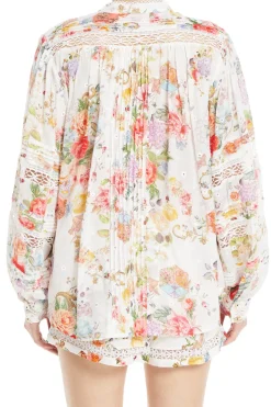 Blouson Sleeve Floral Blouse