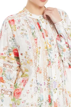 Blouson Sleeve Floral Blouse
