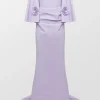 Boatneck Applique Evening Gown