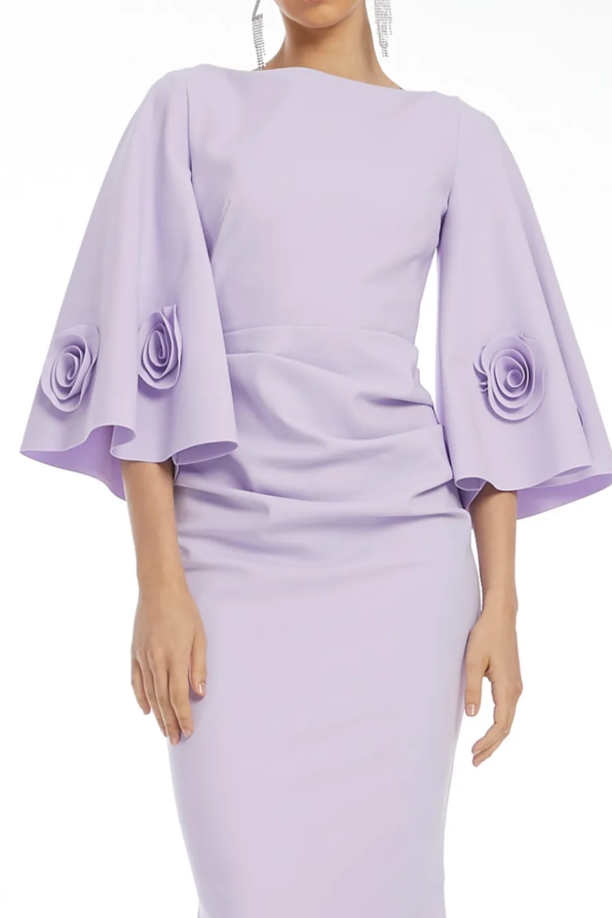 Boatneck Applique Evening Gown