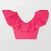Bubble Flounce Cropped Top