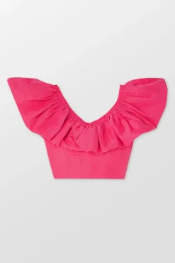 Bubble Flounce Cropped Top