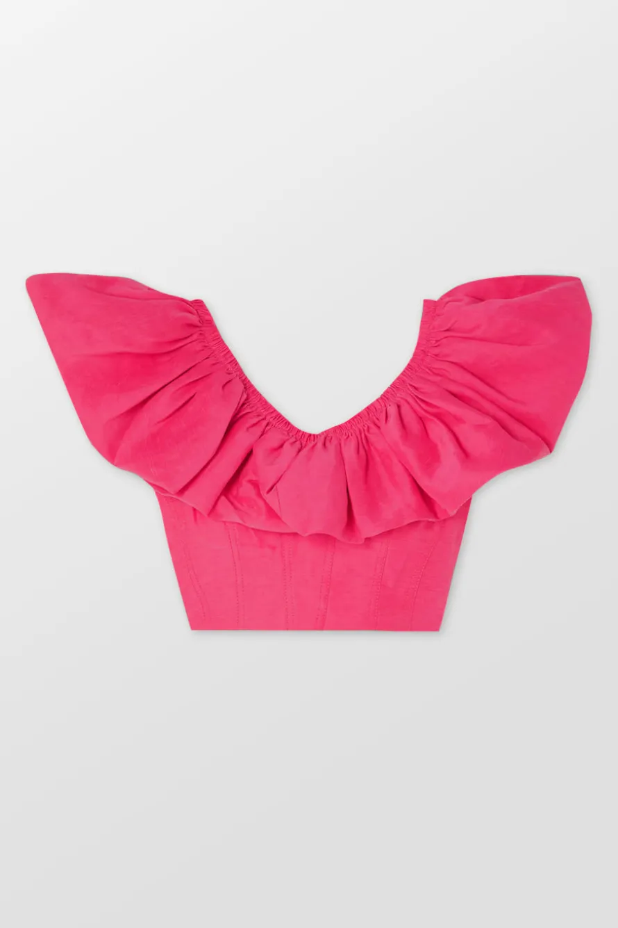 Bubble Flounce Cropped Top