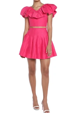 Bubble Flounce Cropped Top