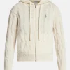 Cable Knit Cashmere Hoodie Zip Jacket