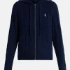 Cable Knit Cashmere Hoodie Zip Jacket