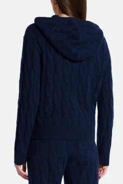 Cable Knit Cashmere Hoodie Zip Jacket