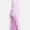 Camps Bay Solid Charmeuse Mallee Bow Maxi Dress in Pink