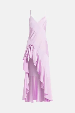 Camps Bay Solid Charmeuse Mallee Bow Maxi Dress in Pink