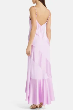 Camps Bay Solid Charmeuse Mallee Bow Maxi Dress in Pink