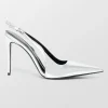 Caroline Metallic Sling Back Pointed Toe Heels
