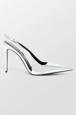Caroline Metallic Sling Back Pointed Toe Heels