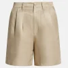 Carrie Linen Blend Shorts in Beige