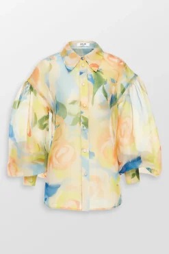 Celeste Floral Balloon Sleeves Blouse