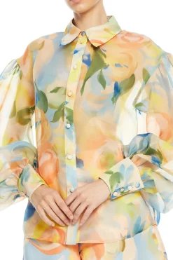 Celeste Floral Balloon Sleeves Blouse