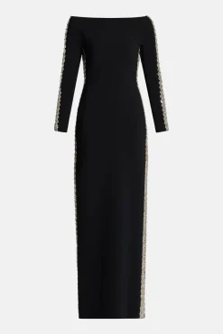 Charisma Embellished Evening Gown in Black