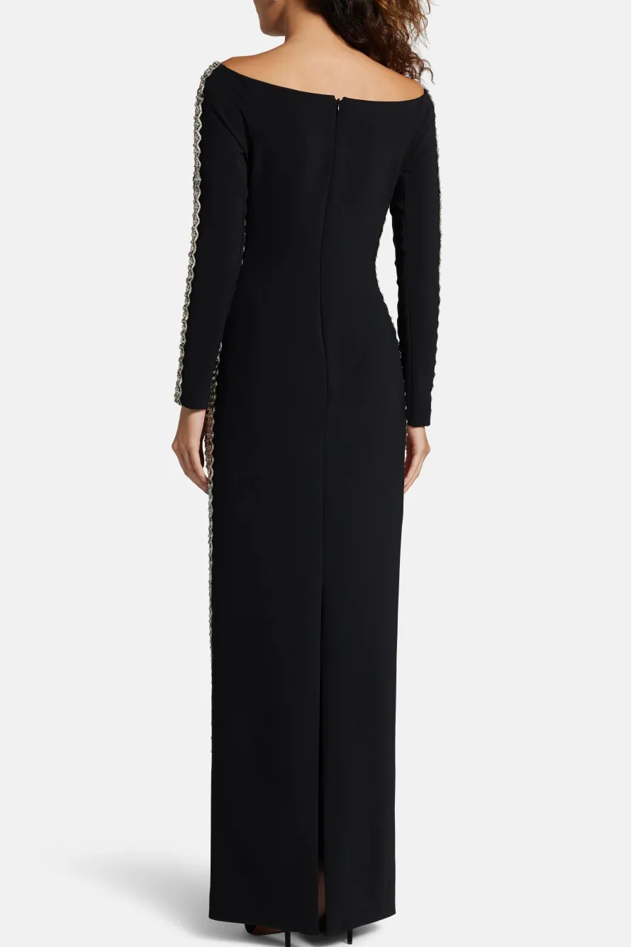 Charisma Embellished Evening Gown in Black