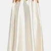 Chevron Sequin Kaftan Dress in Gold and White