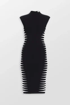 Color Block Cap Sleeve Midi Dress