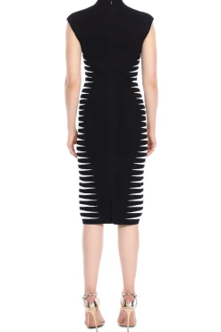 Color Block Cap Sleeve Midi Dress