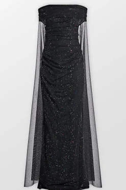 Confetti Tulle Off Shoulder Evening Gown