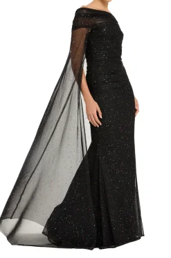 Confetti Tulle Off Shoulder Evening Gown