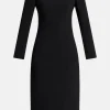 Cora Embellished Cocktail Midi Dress in Black