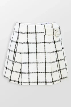 Cream Check Skirt