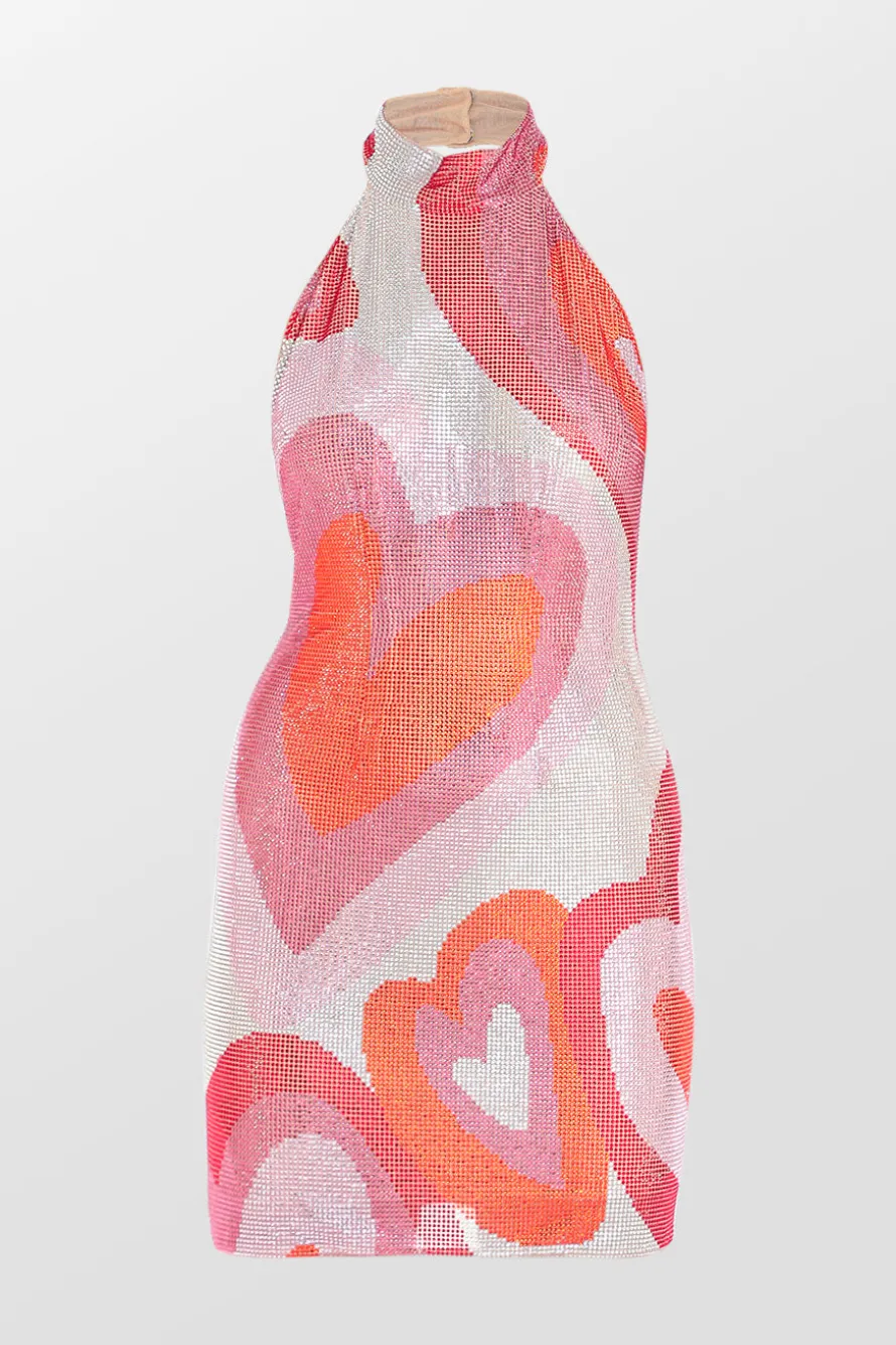 Crystal Backless Mini Dress