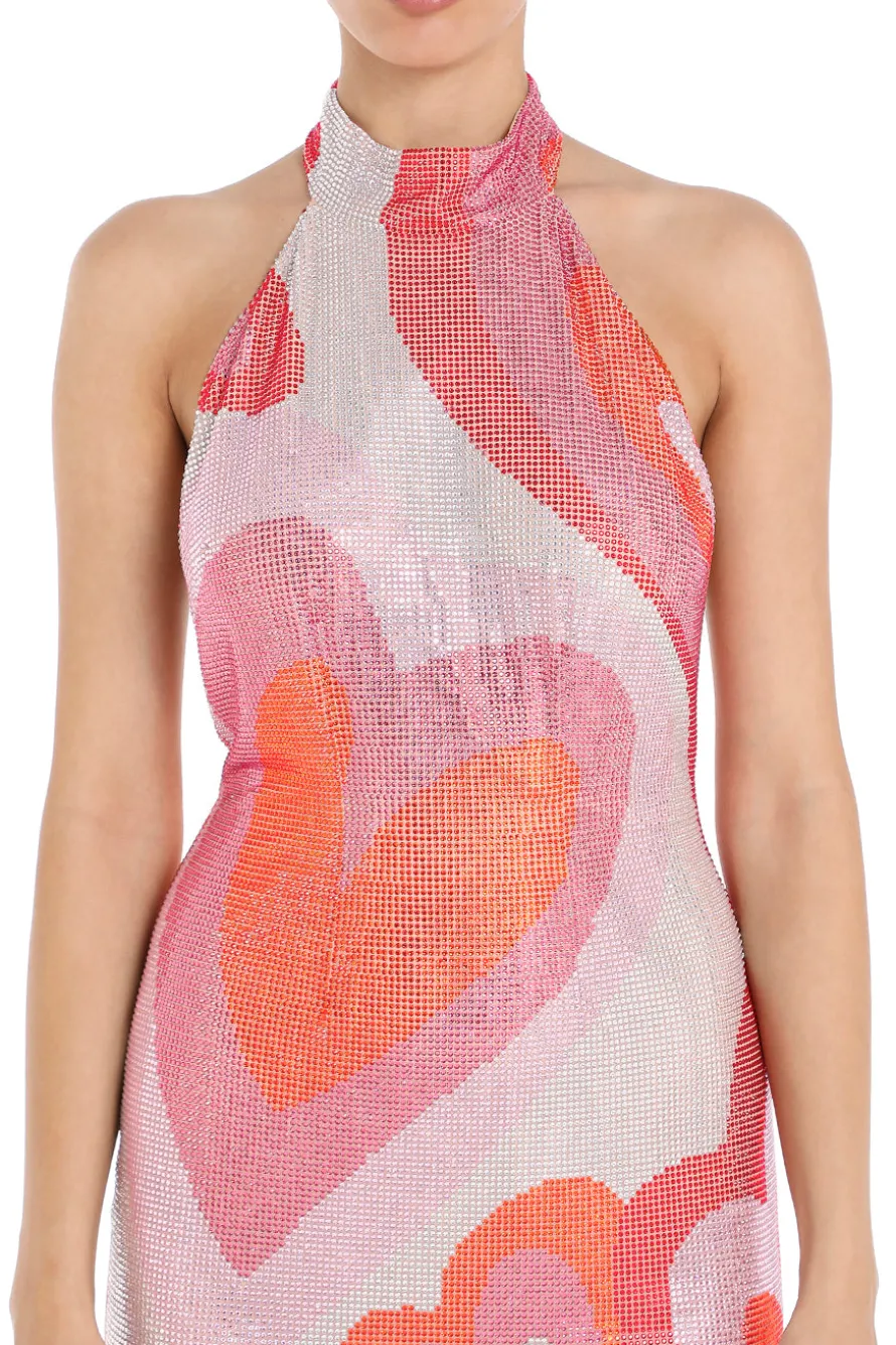 Crystal Backless Mini Dress