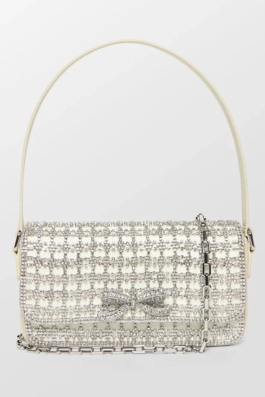 Crystal Bow Baguette Bag
